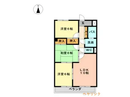 エクセル川本パートII(3LDK/3階)の間取り写真