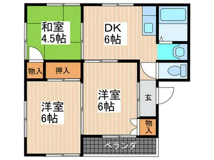 砂古ビル(3DK/3階)の間取り写真