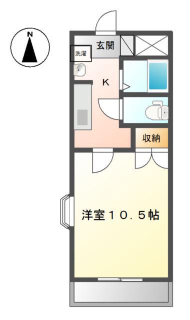 インプレス錦(1K/2階)の間取り写真