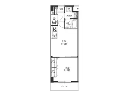 BLUE ROOM(1DK/3階)の間取り写真