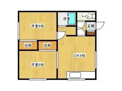 ラ・レイ(2DK/2階)の間取り写真