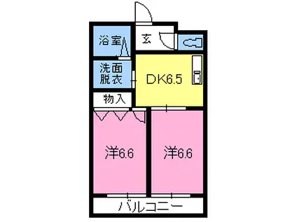 SENJU.M(2DK/3階)の間取り写真