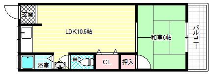 和田マンション(1LDK/2階)の間取り写真