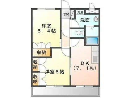 グリーンヒル函南(2DK/1階)の間取り写真