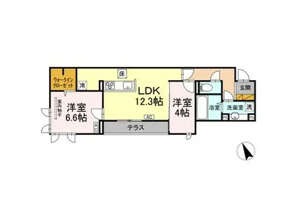 DS LIEN  B(2LDK/1階)の間取り写真