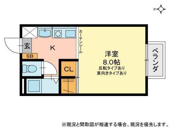 黒住コーポD(1K/2階)の間取り写真