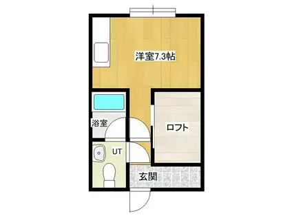 メゾネットヴィオレ(ワンルーム/2階)の間取り写真