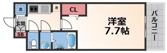 S-RESIDENCE高井田CENTRAL(1K/2階)の間取り写真