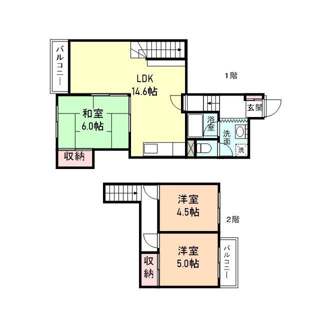 レジデンス徳田(3LDK/3階)の間取り写真