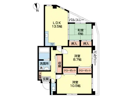 フローレンス花丘(3LDK/1階)の間取り写真