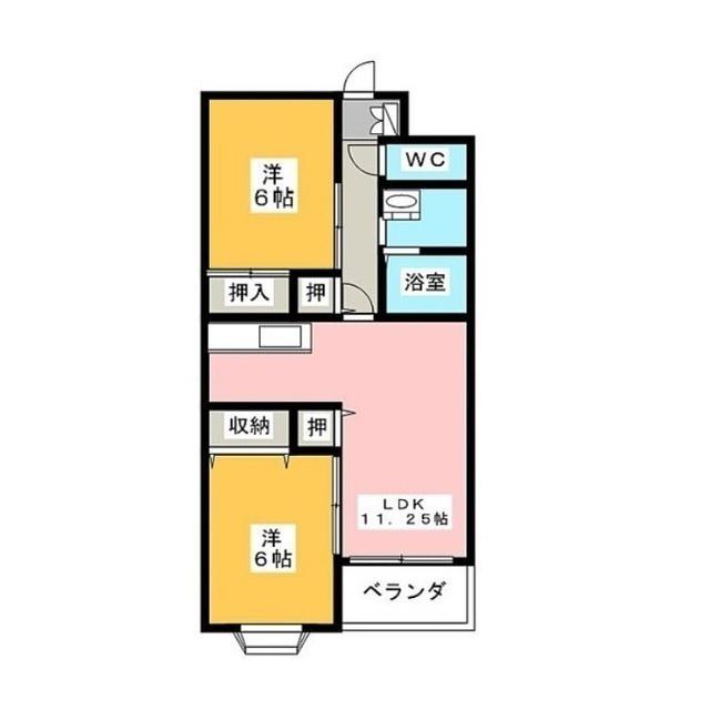 マンションピープル(2LDK/3階)の間取り写真