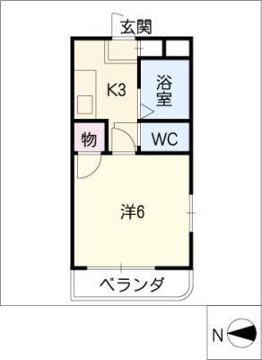 サンマンション大曽根(1K/4階)の間取り写真