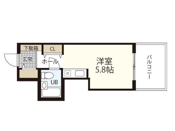 朝日プラザアムネット天満町(ワンルーム/2階)の間取り写真