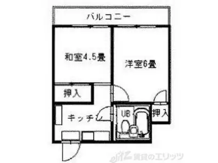 フラットピア(2K/2階)の間取り写真