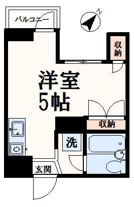 サンドルフ多摩(ワンルーム/2階)の間取り写真
