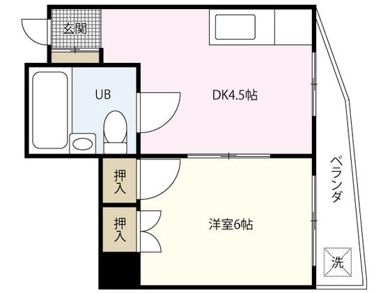 木原住吉ビル(1DK/2階)の間取り写真