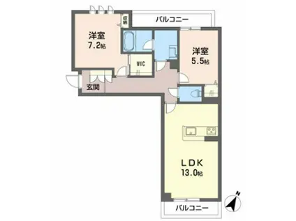 シャーメゾン ブロート(2LDK/3階)の間取り写真