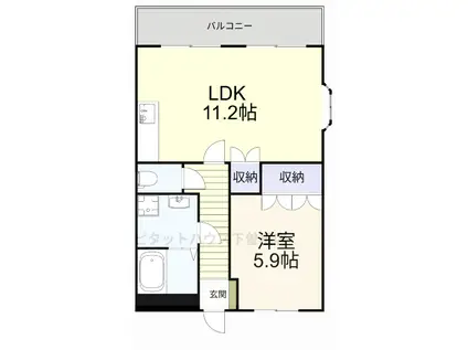 グランツ(1LDK/1階)の間取り写真