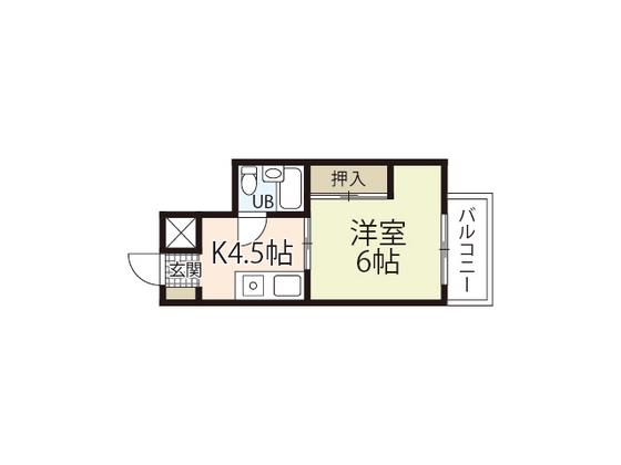 レジデンスIIYASUDA(1DK/1階)の間取り写真