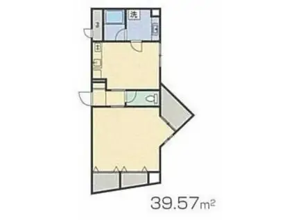 スマイルパークトダビル(1DK/4階)の間取り写真