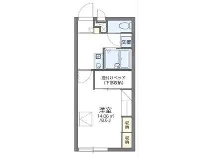 レオパレスアークトゥルス(1K/1階)の間取り写真