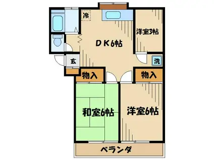 ヴェルドゥーラ(2SDK/2階)の間取り写真