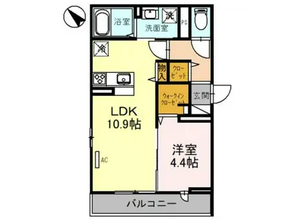 ARC-EN-CIEL(1LDK/2階)の間取り写真