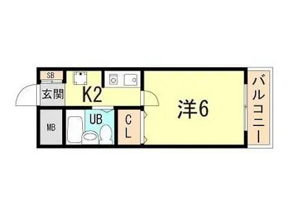 エルデンハイム(1K/4階)の間取り写真