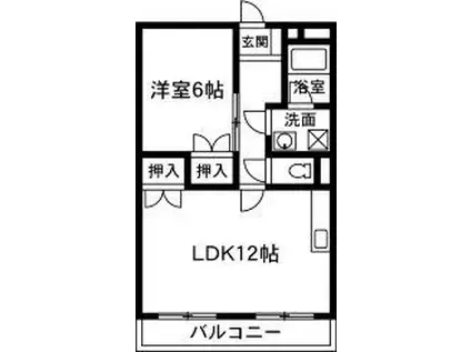 オーロラハイツ(1LDK/2階)の間取り写真