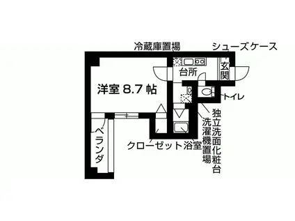 VISCARIA光樹(1K/6階)の間取り写真