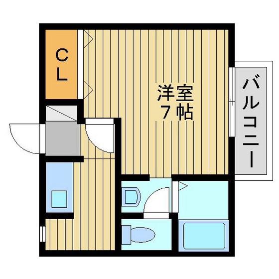 エスペランサ(1K/1階)の間取り写真