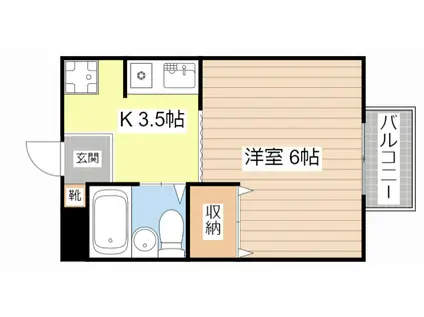 サテンドール草津(1K/3階)の間取り写真
