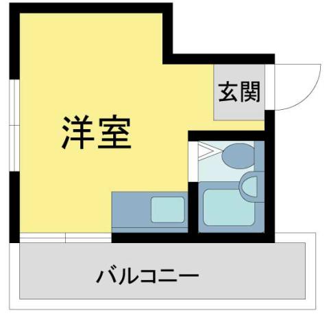 グランディア甲東園(ワンルーム/2階)の間取り写真