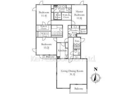 フォレストテラス松濤(3LDK/2階)の間取り写真