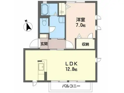 ベル・グラース(1LDK/2階)の間取り写真