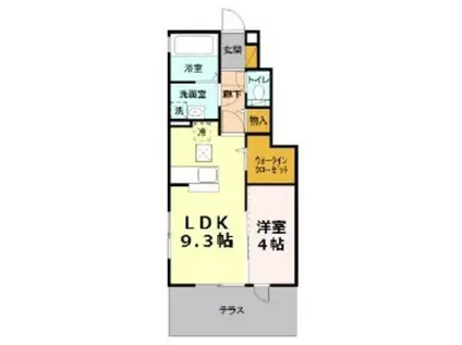 アムール光が丘A(1LDK/1階)の間取り写真