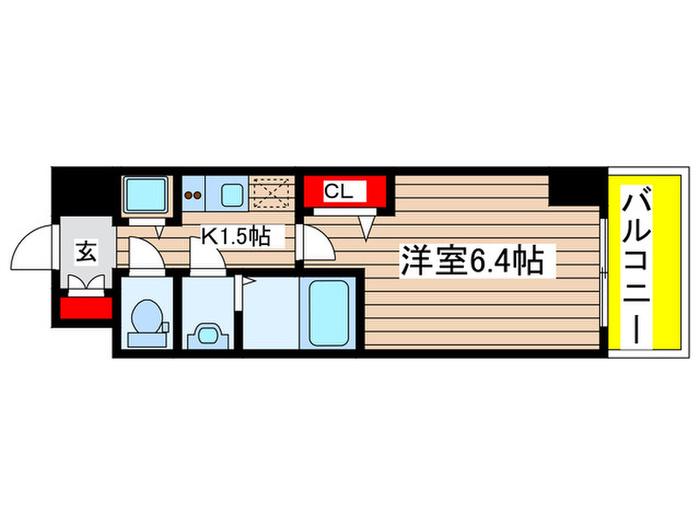 プレミアム大須(1K/13階)の間取り写真