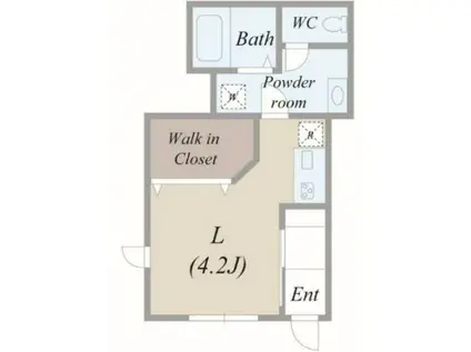 ハウスオー(ワンルーム/1階)の間取り写真
