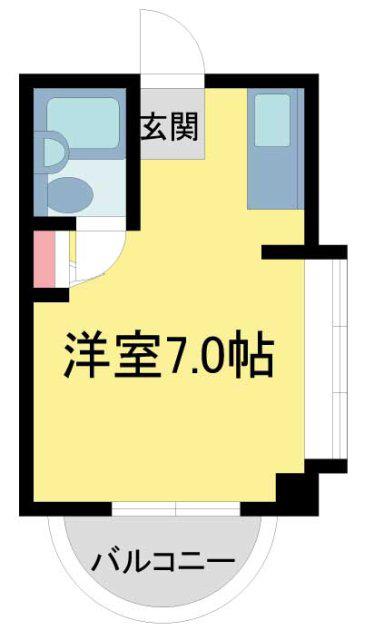 コスモ78(ワンルーム/2階)の間取り写真