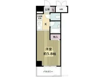 クレール東天満(ワンルーム/5階)の間取り写真