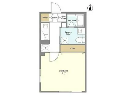 ガーデンレジデンス恵比寿(1K/1階)の間取り写真