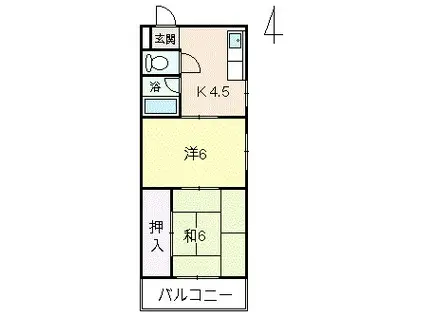 ルーベデンス(2K/2階)の間取り写真