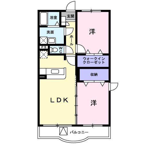 ランデュールD(2LDK/1階)の間取り写真