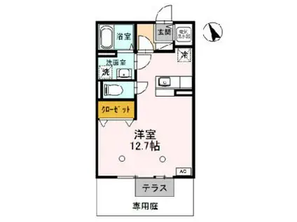 グランマーシーマサノ A棟(ワンルーム/1階)の間取り写真