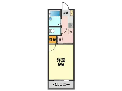 ルミエール(1K/1階)の間取り写真