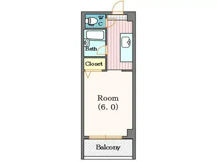 シティライフエステート難波南(1K/12階)の間取り写真