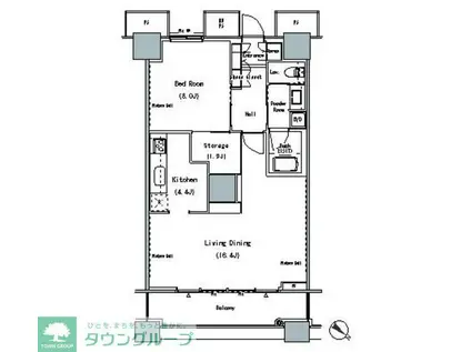 THE TOKYO TOWERS MIDTOWER(1LDK/7階)の間取り写真