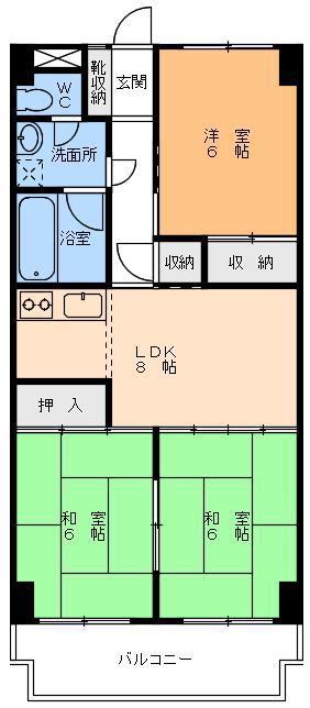 エル・エディフィシオE-1(3LDK/7階)の間取り写真