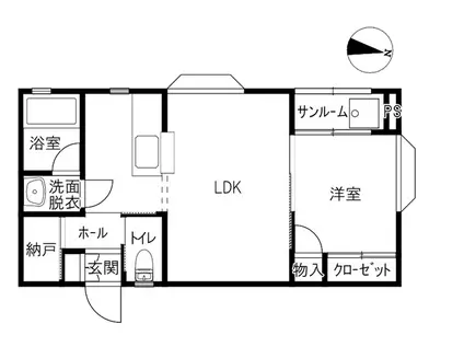 BENTLEY(1LDK/2階)の間取り写真
