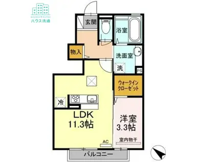 クラウンヒル(1LDK/1階)の間取り写真